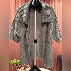 A. Giannetti Charcoal Gray Cable Knit Cardigan